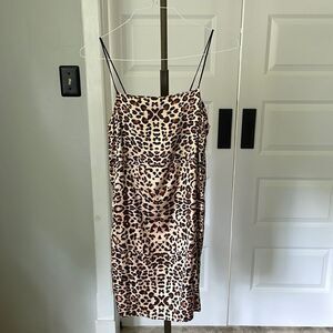Topshop Leopard Print Midi Dress